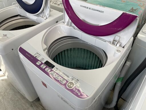 洗濯機の分解クリーニング行っています！配送設置込み　シャープ5.5K洗濯機　2016年製　分解クリーニング済み！！