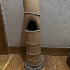 竹製花器、竹置筒