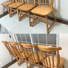 美品】ニトリ ダイニングチェア４脚セット 天然木 カントリー調 DC-CORONA３ 引取限定 (スノーモンキー) 須坂の椅子《ダイニングチェア 》の中古あげます・譲ります｜ジモティーで不用品の処分