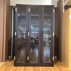 トレファク神戸南店】本棚 3枚扉 ブラウン【取りに来られる方限定】