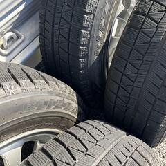 BMW(E46)3シリーズ純正 6.5J-15 off+42 pcd120/5H ハブ径72.5ミリ BRIDGESTONE BLIZZAK GZ(ブリヂストン ブリザック) 195/65R15 91Q 2014年製 スタッドレスタイヤ付き4本