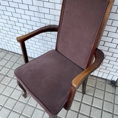座面布張りの木製椅子4組
