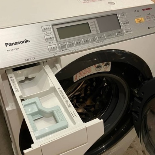 【売約済み】　パナソニック Panasonic NA-VX8700R-W [ななめドラム式洗濯乾燥機11kg 右開き クリスタルホワイト]　ドラム式洗濯乾燥機　ドラム洗濯機　ドラム式洗濯機　洗濯機　乾燥機　乾燥付き　乾燥機能付き　11.0kg/6.0kg ホース　付き　検　自動投入　NA-VX8800   2016年製　spin dancing