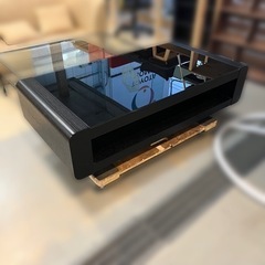 テーブル ローテーブル 天板ガラス ブラック 120×60×32cm