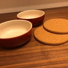 【無料お譲り】グラタン皿　2個セット(鍋敷付き)
