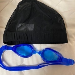 ゴーグル 水泳帽 水泳キャップ ブラック レディース