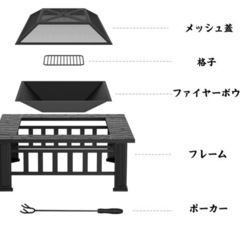新品、未使用　ファイヤーピット 焚き火台 バーベキューコンロ BBQ 焼肉 ファイヤーピット バーベキュー テーブル bbqグリル バーベキューグリル 炊き火台 キャンプ コンロ キャプテンスタッグ 焚き火台 囲炉裏 焚火台 黑の板 BBQ 1台多役 大人数 耐熱性 自宅 庭 家庭用 【焚き火台】
