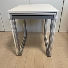 【状態良】IKEA サイドテーブル　ホワイト　グレー