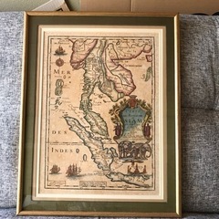 タイの昔の地図の額縁