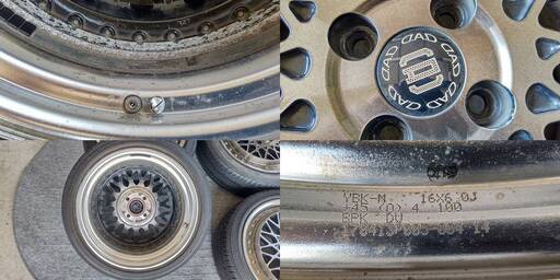 山口)DAD ギャルソン ラグメッシュ 16インチ 6J+45 4H/100 GOODYEAR 19年製 165/50R16 中古 4本セット  ▲C230428N02 KD28C　FCY