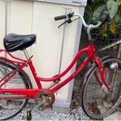 26インチ　赤　自転車　ジャンク品