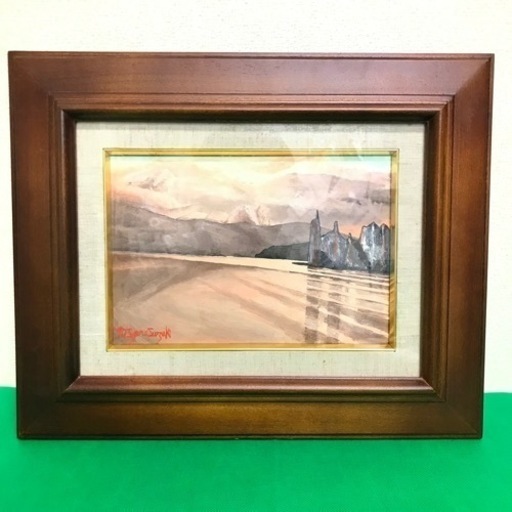 s1014501 鈴木茂 画家 絵画 油絵 作品 ルツェルン湖 スイス インテリア 風景画 真作 中古品
