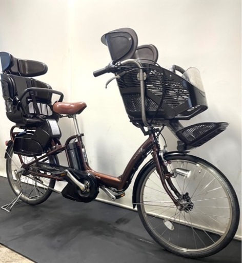 関東全域送料無料　業界最長完全保証　電動自転車　ブリヂストン　アンジェリーノ　22インチ　3人乗り　8ah ブラウン