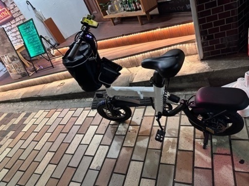 RUNBER 大容量折りたたみ電動自転車 後部座席とステップ付き「防犯登録済」