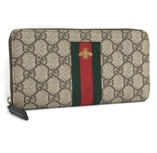 J2754 GUCCI ラウンドファスナー 長財布 シェリーライン GGスプリーム ベージュ 408831