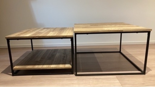 ローテーブル 2点セット Amazon.co.jp: リビングテーブル サイド