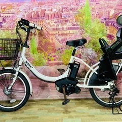 ❶5731子供乗せ電動アシスト自転車ブリヂストン20インチ良好バ...