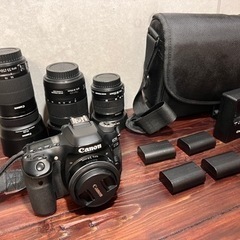 【ネット決済・配送可】一眼レフ Canon EOS 80D レン...