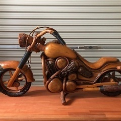 木製バイクのオブジェ