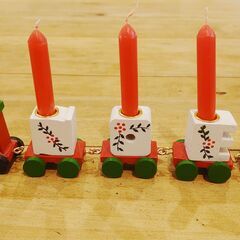 木製クリスマスキャンドル列車