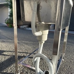 業務用 1槽シンク 特注品 幅450×奥750×高さ845(mm) 流し台 一層 一槽 キッチン 手洗い場 厨房機器 1層シンク 大阪発