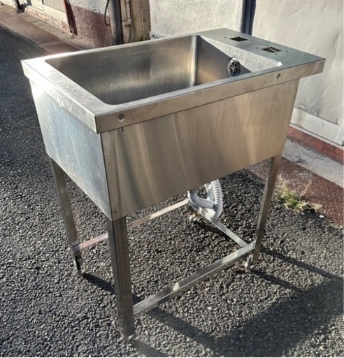 業務用 1槽シンク 特注品 幅450×奥750×高さ845(mm) 流し台 一層 一槽  