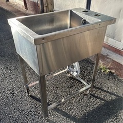 業務用 1槽シンク 特注品 幅450×奥750×高さ845(mm) 流し台 一層 一槽 キッチン 手洗い場 厨房機器 1層シンク 大阪発