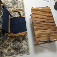 ニトリ　木目テーブル、椅子
