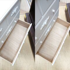 姫系 フレンチカントリー調 ロココ 猫脚 ネコ脚 薔薇彫刻 引出し5個