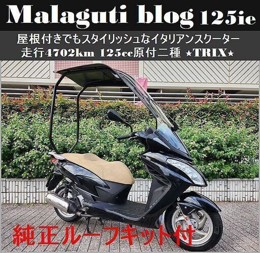 ★Malaguti Blog125ie純正ルーフ付！屋根付きでもスタイリッシュなイタリアンスクーター 走行4702km 原付二種★TRIX★