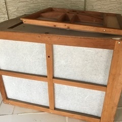 【中古品】手作り竹鳥籠　寝箱セット　ウグイス