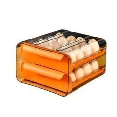 【オレンジ】 卵ケース 卵入れ 冷蔵庫 収納 卵の特売日が待ち遠...