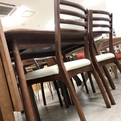 シギヤマ家具 ダイニング5点セット ブラウン【トレファク堺福田店】