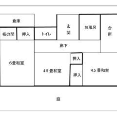 小栗平屋1号。間取り3K【3.9万円】庭付きで広いですよ～。エア...