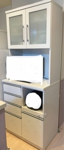 ニトリ 食器棚 幅80 ホワイト キッチンボード