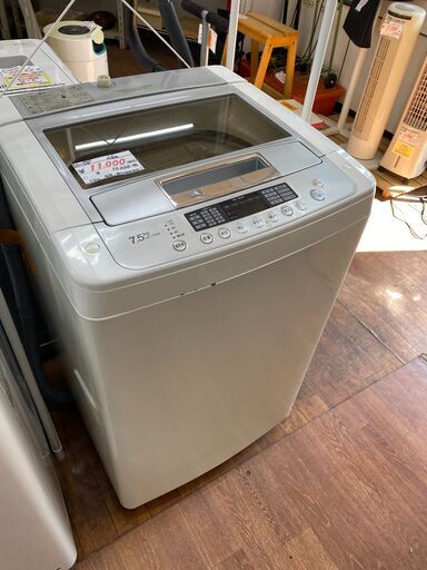 リサイクルショップどりーむ天保山店　No.9967　洗濯機　7.5㎏！　洗浄・動作確認済み！配達・設置可能！