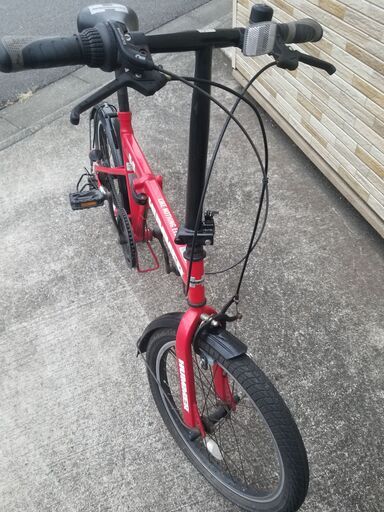 中古自転車 20インチ 6段変速 ハマー折り畳み自転車 軽整備済み 防犯