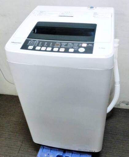 【3ヵ月保証】ハイセンス　5.5㎏　洗濯機　HW-T55C　2018年製　ステンレス槽　風乾燥　槽洗浄　動作良好　Hisense