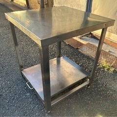 業務用 作業台 スライド台付き 炊飯台 幅600×奥行600×高さ700 厨房機材 厨房機器 店舗用品 コンロ台 焼き台 焼台 厨房台 大阪発