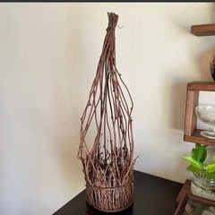 花籠　花瓶　蔓　ツル　花器　鉢カバー　ヴィンテージ