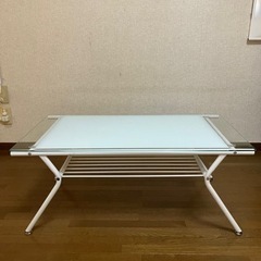 【ネット決済】ガラスセンターテーブル　90cm