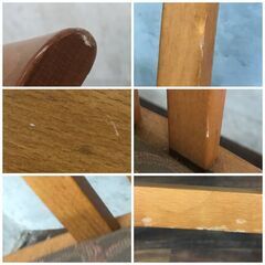 🔷🔶🔷WY7/43 ダイニングチェア 2脚セット 食卓椅子 イス 木製家具 布張り 高級 洋風 北欧 アンティーク ★直接引き取り歓迎〇🔷🔶🔷