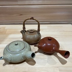 烧陶滤茶急須茶壶常滑烧 日本制造 茶壶 三つまとめ