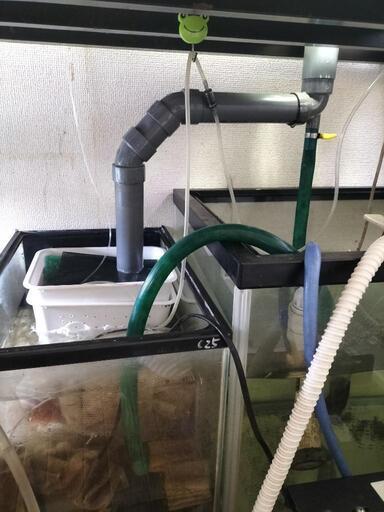 LED、配管、濾過槽、ポンプ付】アクリル90cmオーバーフロー水槽 配管