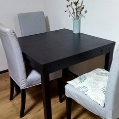 【IKEA】伸長式ダイニングテーブル&椅子3脚