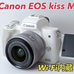 ★Canon EOS kiss M★美品●Wi-Fi内蔵●レザー...