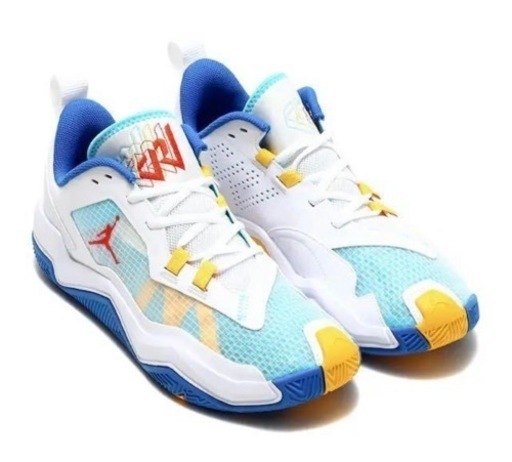 27.0cm 新品 NIKE JORDAN ONE TAKE 4 PF ジョーダン ワン テイク Zoom Air メンズ バッシュ バスケットボールシューズ 白 青 黄色 ラッセル