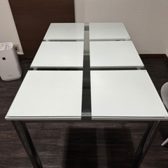テーブル ガラス ダイニングテーブル ホワイト 白