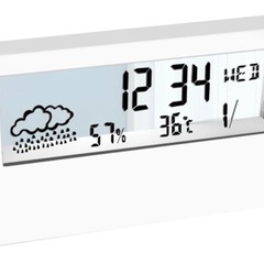 【新品】目覚まし時計 LCD 電池式 コンパクト 気象監視 置時...