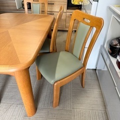 【超美品‼️】総額58万♪ 超高級 マルニ木工 伸長式5人掛けダイニングテーブルセット 4人掛け〜6人掛け 木製ブラウン♪